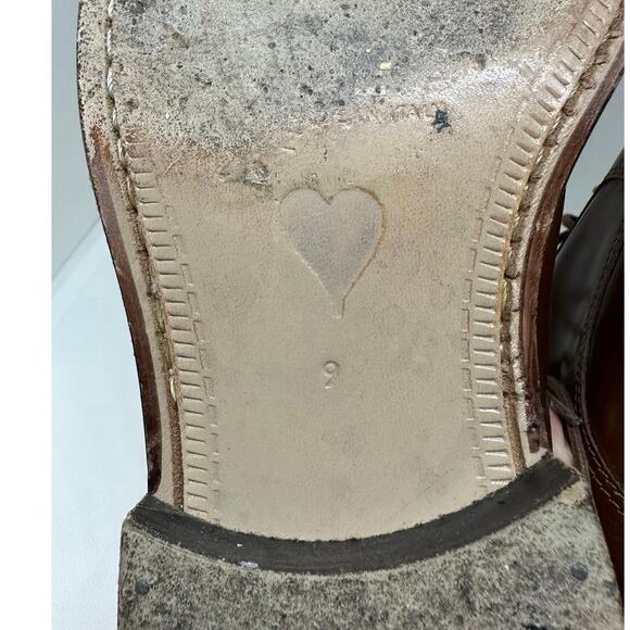 WARREN EDWARDS Men’s Brown Square Toe Lace-Up Leather Dress Shoes Oxfords - Sz 9 - Picture 7 of 7